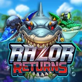 Razor Returns slot logo by Push Gaming at Pelikaani CasinoRazor Returns